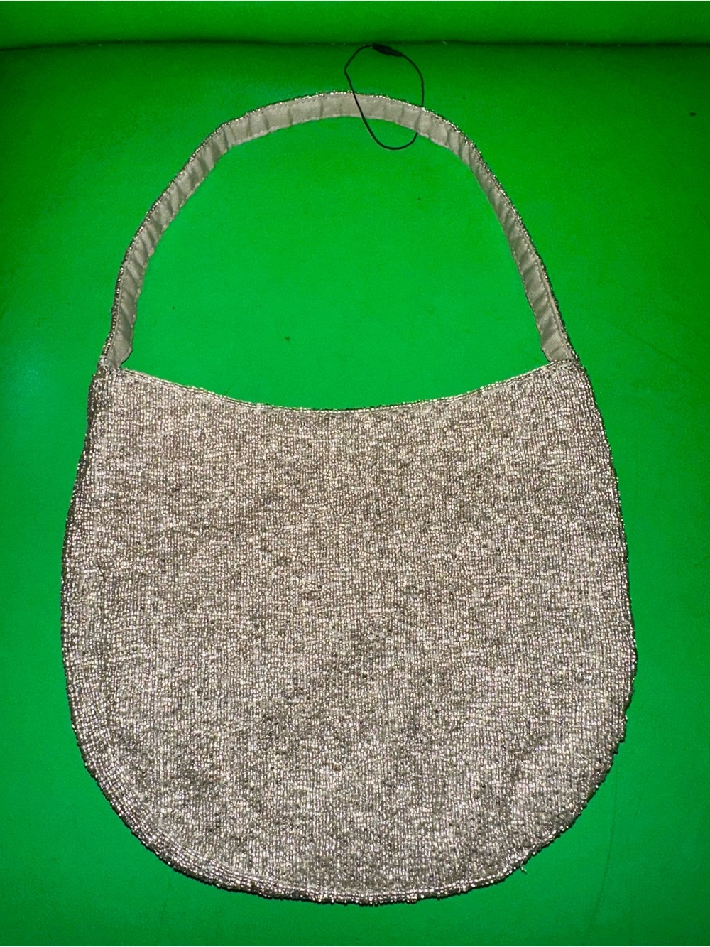 Zara Silver Beaded Shoulder Bag with Pink & Green Hummingbird Sequin - Picture 4 of 7